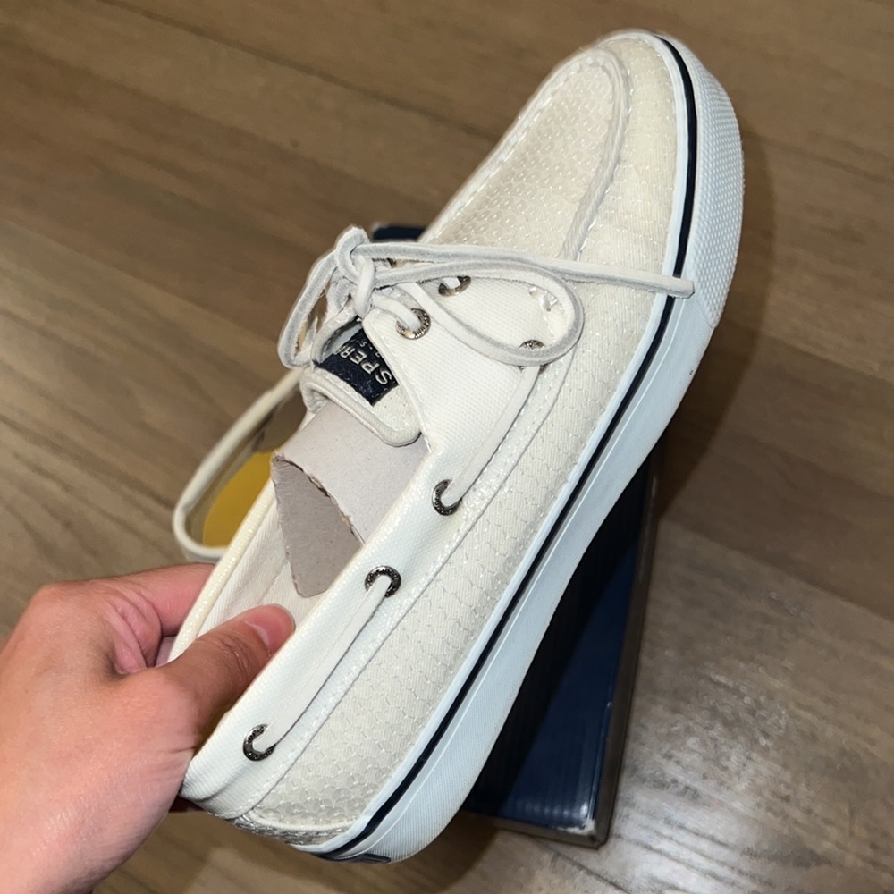 Sperry Bahama White Sequin Shoes